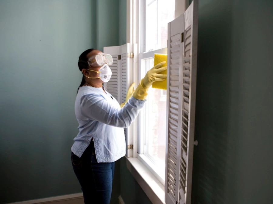 Compassionate caregiver assisting an elderly senior person at home